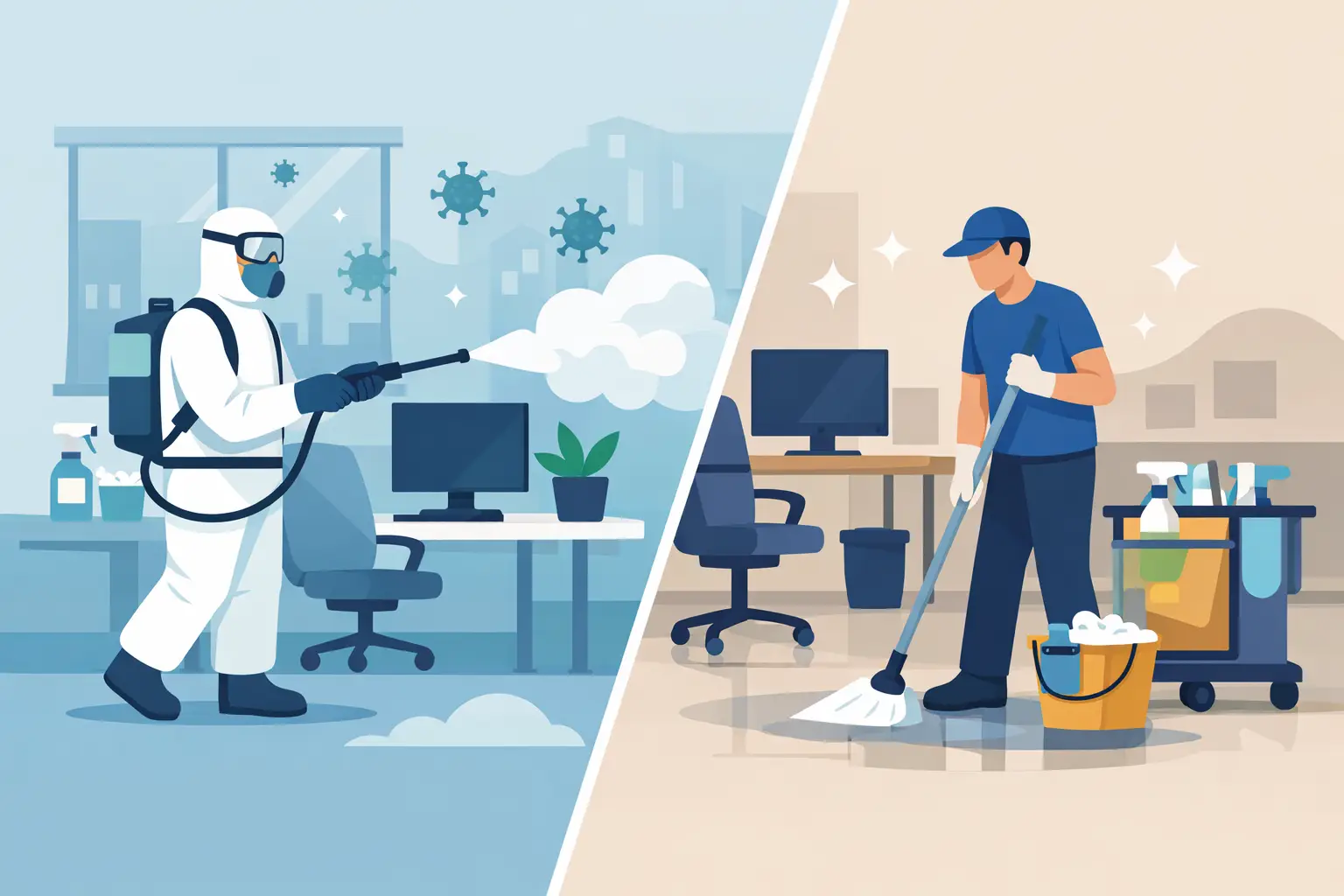 Office Sanitising vs Cleaning Explained
